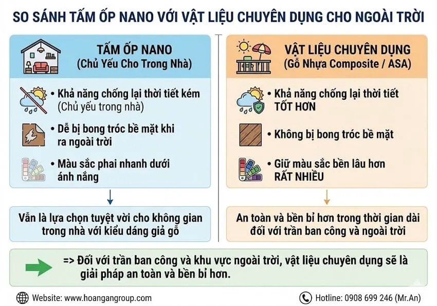 So Sánh Tấm Ốp Nano Với Vật Liệu Chuyên Dụng Cho Ngoài Trời