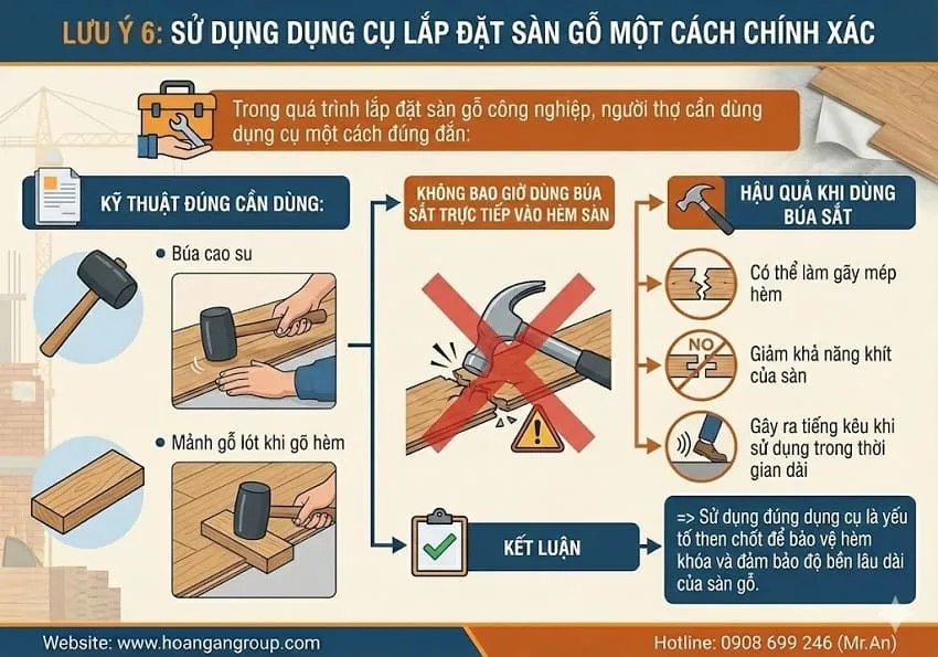 Lưu Ý 6: Sử Dụng Dụng Cụ Lắp Đặt Sàn Gỗ Một Cách Chính Xác Lưu Ý 6: Sử Dụng Dụng Cụ Lắp Đặt Sàn Gỗ Một Cách Chính Xác
