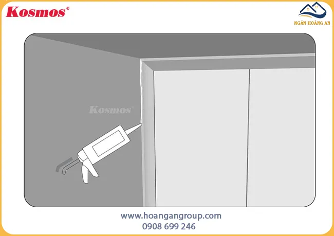 Sử Dụng Thêm Keo Để Che Đi Các Khoảng Trống Ngăn Bụi
