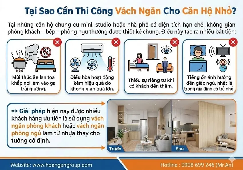 Tại Sao Cần Thi Công Vách Ngăn Cho Căn Hộ Nhỏ?