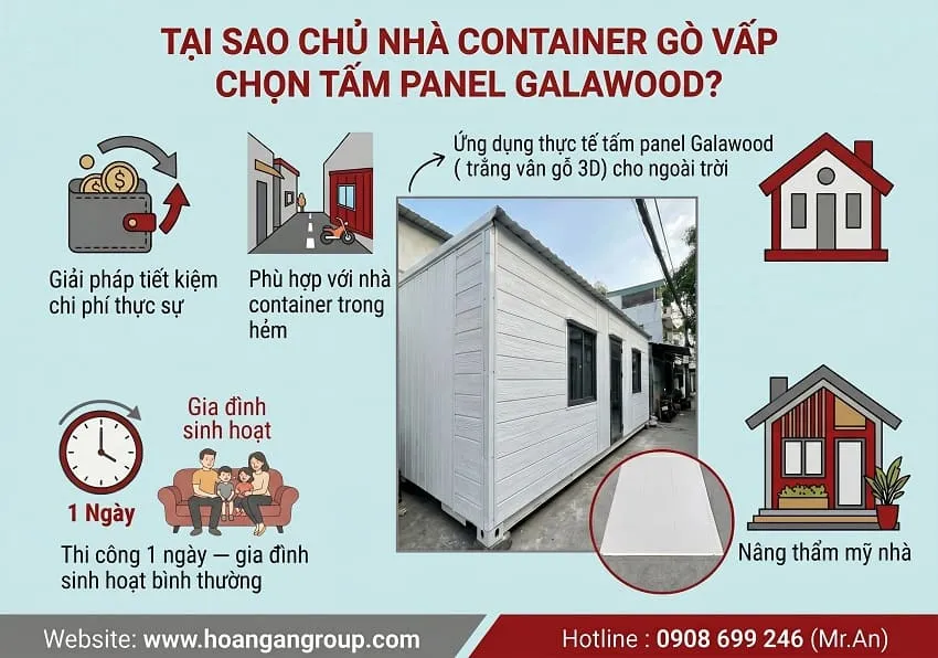Tại Sao Chủ Nhà Container Gò Vấp Chọn Tấm Panel Galawood?
