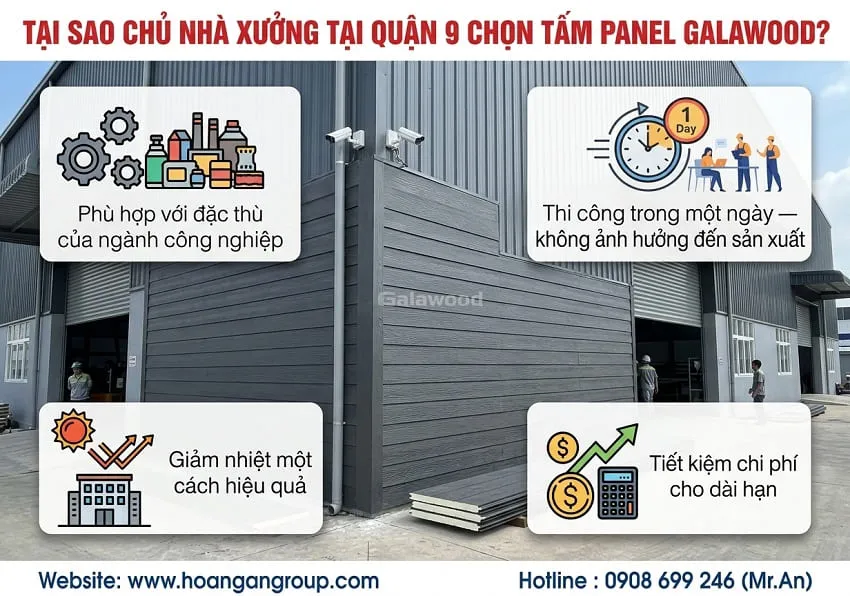 Tại Sao Chủ Nhà Xưởng Tại Quận 9 Chọn Tấm Panel Galawood? Tại Sao Chủ Nhà Xưởng Tại Quận 9 Chọn Tấm Panel Galawood?
