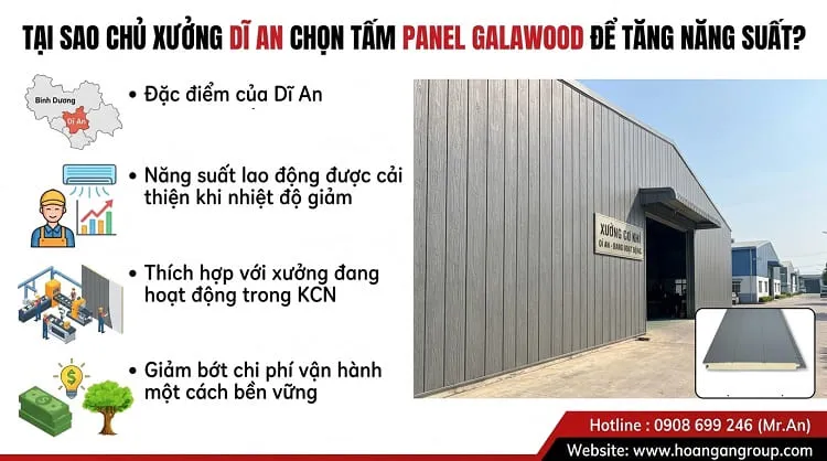 Tại Sao Chủ Xưởng Dĩ An Chọn Tấm Panel Galawood Để Tăng Năng Suất?