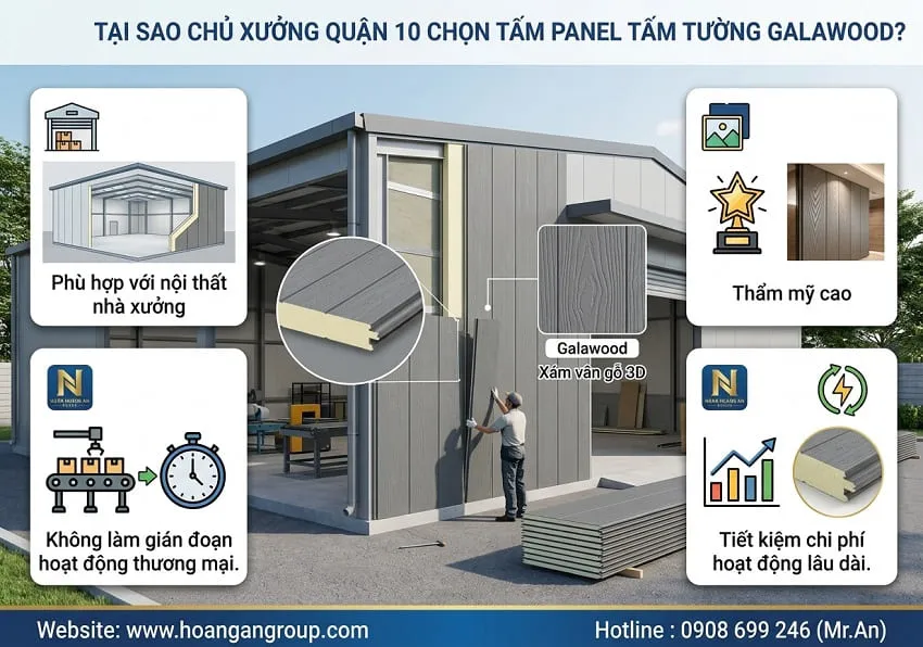 Tại Sao Chủ Xưởng Quận 10 Chọn Tấm Panel Tấm Tường Galawood?