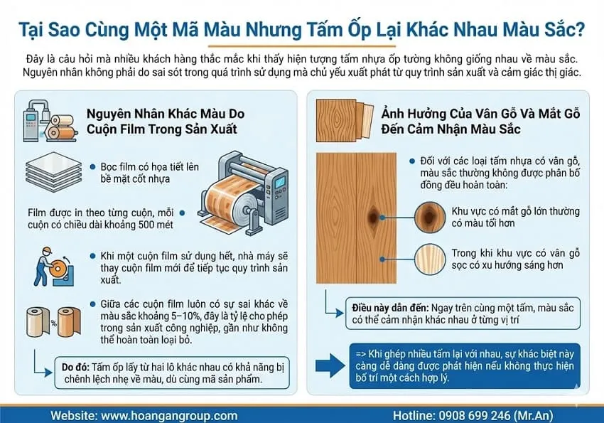 Tại Sao Cùng Một Mã Màu Nhưng Tấm Ốp Lại Khác Nhau Màu Sắc? Tại Sao Cùng Một Mã Màu Nhưng Tấm Ốp Lại Khác Nhau Màu Sắc?
