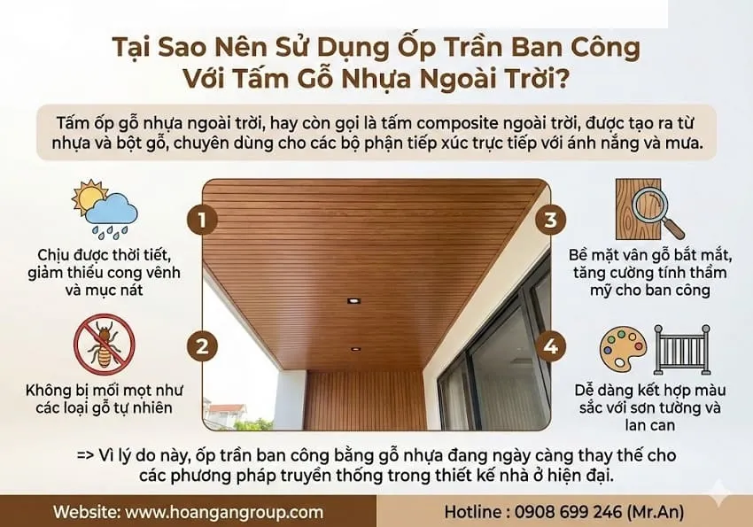 Tại Sao Nên Sử Dụng Ốp Trần Ban Công Với Tấm Gỗ Nhựa Ngoài Trời?