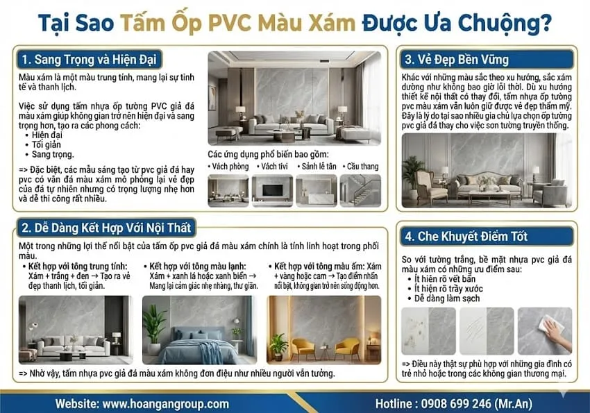 Tại Sao Tấm Ốp PVC Màu Xám Được Ưa Chuộng?