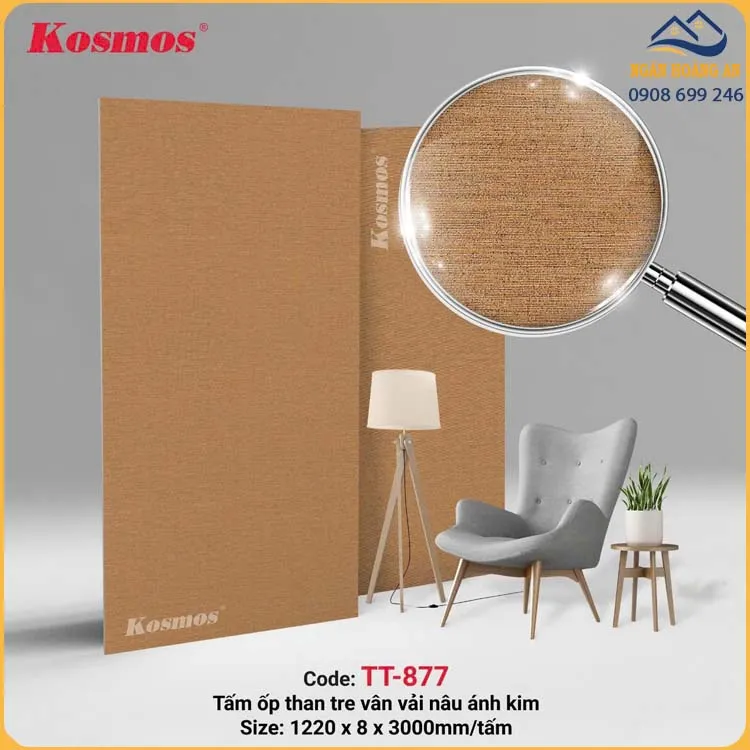 Ưu Điểm Của Tấm Ốp Than Tre Vân Vải Nâu Ánh Kim Kosmos TT-877 Ưu Điểm Của Tấm Ốp Than Tre Vân Vải Nâu Ánh Kim Kosmos TT-877