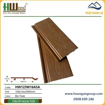 Tấm Gỗ Nhựa Ngoài Trời Phủ ASA Hwood HW123W16ASA Bio-Teak