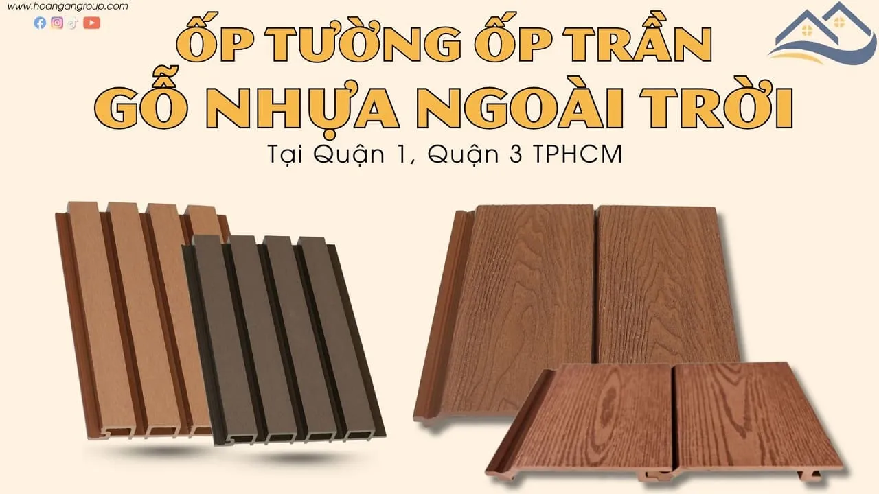 Gỗ Nhựa Ốp Tường Ốp Trần Ngoài Trời Tại Quận 1, Quận 3 TPHCM