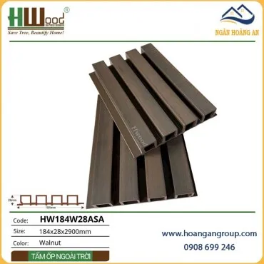 Tấm Lam 4 Sóng Gỗ Nhựa Phủ ASA Hwood HW184W28ASA Walnut