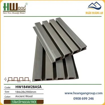 Tấm Lam 4 Sóng Ngoài Trời Phủ ASA Hwood HW184W28ASA Ancient Wood