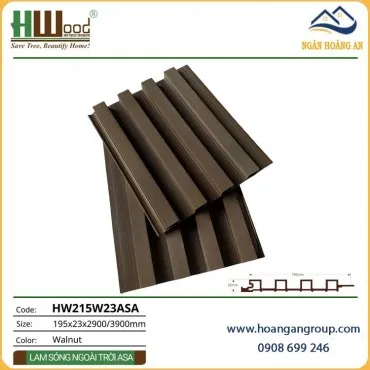 Tấm Lam 4 Sóng Ngoài Trời Phủ ASA Hwood HW215W23ASA Walnut