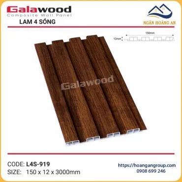 Tấm Lam 4 Sóng Nhựa Giả Gỗ Galawood L4S-919