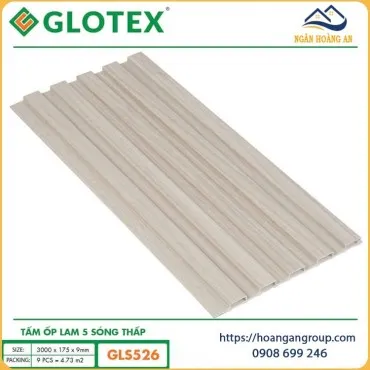 Tấm Lam 5 Sóng Thâp Nhựa Giả Gỗ Ốp Tường  Glotex GLS-526