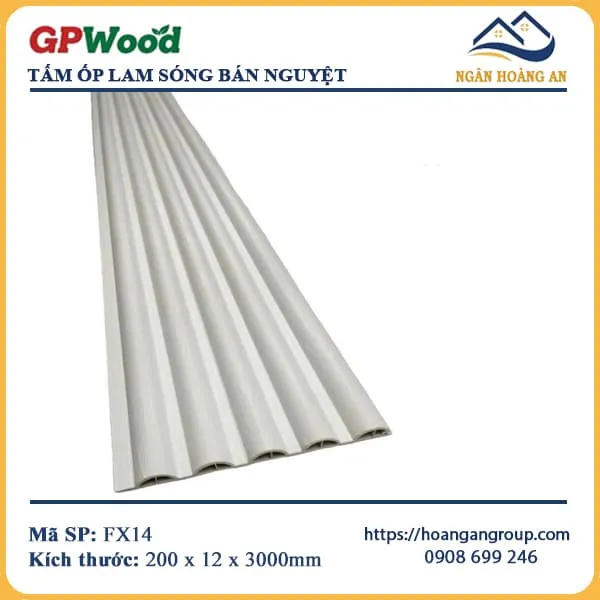 Tấm Lam Sóng Bán Nguyệt GPWood FX14 Màu Trắng Tấm Lam Sóng Bán Nguyệt GPWood FX14 Màu Trắng