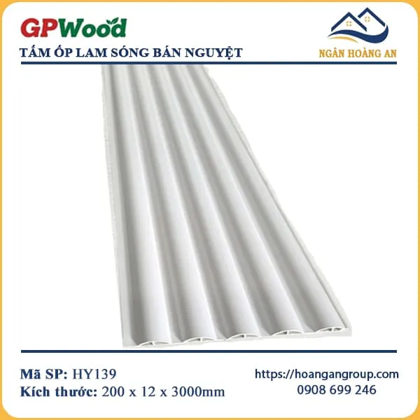 Tấm Lam Sóng Bán Nguyệt GPWood HY139 Màu Trắng