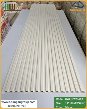 Tấm Lam Sóng Gỗ Nhựa Phủ ASA Hwood HW215W23ASA White