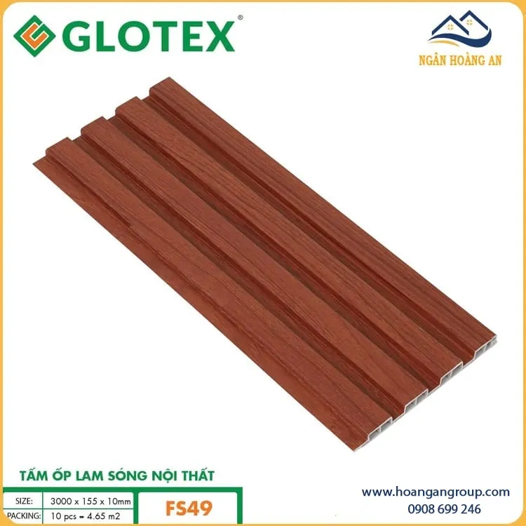 Tấm Lam Sóng Nhựa Giả Vân Gỗ Ốp Tường Glotex FS49