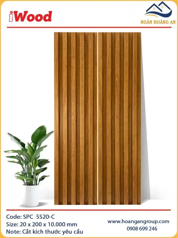 Tấm Lam Sóng Ốp Trần Nhựa Giả Gỗ iWood 5S20-C