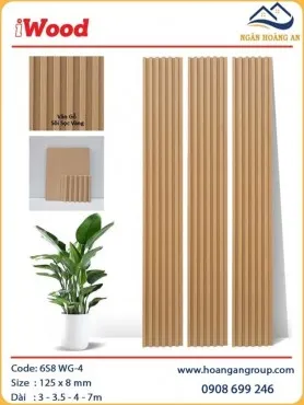 Tấm Lam Sóng Than Tre Ốp Tường  Vân Gỗ Sòi Sọc Vàng iWood 6S8 WG-4