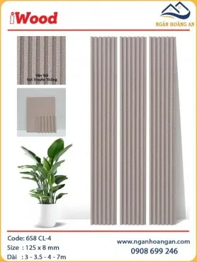 Tấm Lam Sóng Than Tre Ốp Tường  Vân Vải iWood 6S8 CL-4