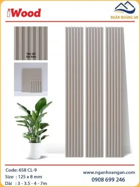 Tấm Lam Sóng Than Tre Ốp Tường Vân Vải Màu Ghi Xám iWood 6S8 CL-9