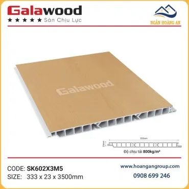 Tấm Lát Sàn Nhựa Chịu Lực Giả Vân Gỗ Galawood SK602X3M5