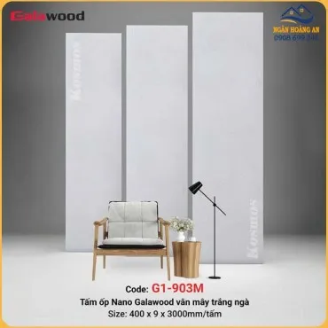 Tấm Nano Nhựa Ốp Trần Vân Mây Trắng Galawood G9-003M