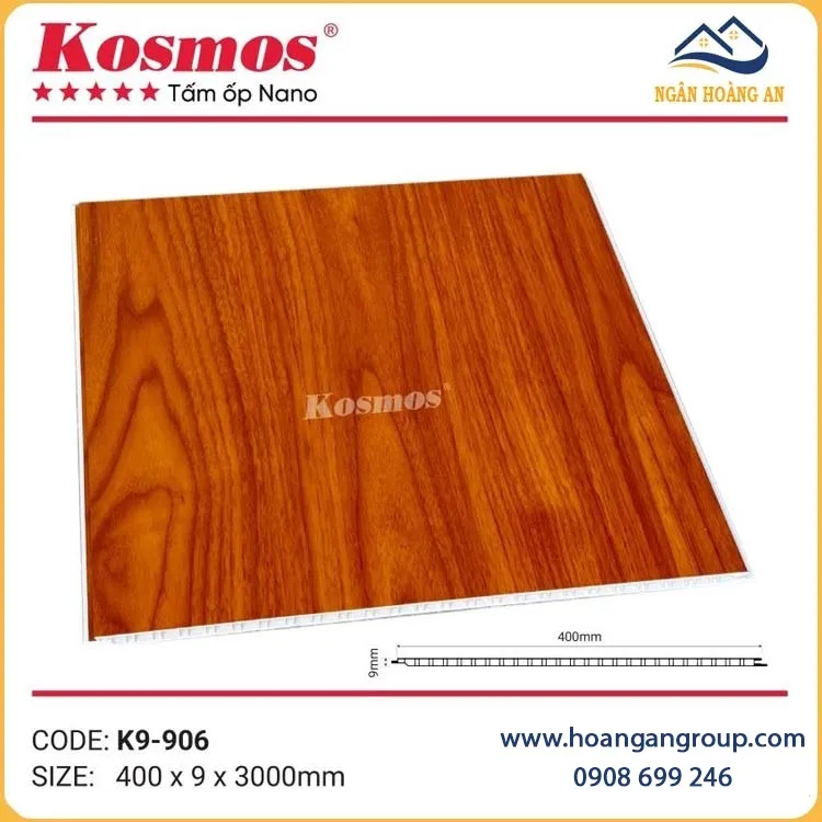 Tấm Nano Ốp Tường Giả Vân Gỗ Chân Kép Kosmos K9-906