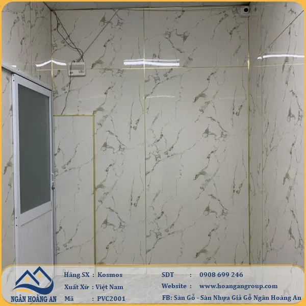 Ốp Tường Bằng Tấm Ốp PVC Giả Vân Đá Kosmos PVC2001 Tại Quận 7 TPHCM
