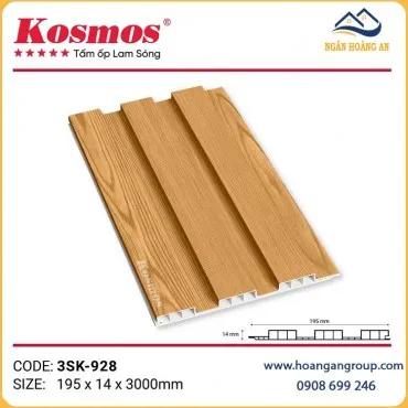 Tấm Nhựa Giả Gỗ Lam 3 Sóng Chân Kép Kosmos 3SK-928