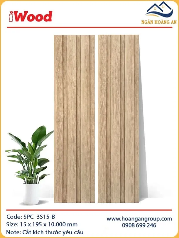 Tấm Nhựa Lam 3 Sóng Ốp Tường Trần Giả Gỗ Iwood 3S15-B