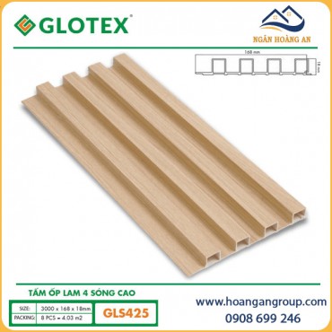 Tấm Nhựa Lam 4 Sóng Cao Giả Vân Gỗ Glotex GLS425