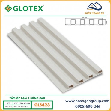 Tấm Nhựa Lam 4 Sóng Cao Giả Vân Gỗ Glotex GLS423