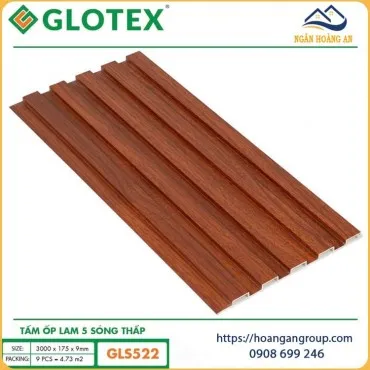 Tấm Nhựa Lam 5 Sóng Giả Gỗ Ốp Tường Glotex GLS-522
