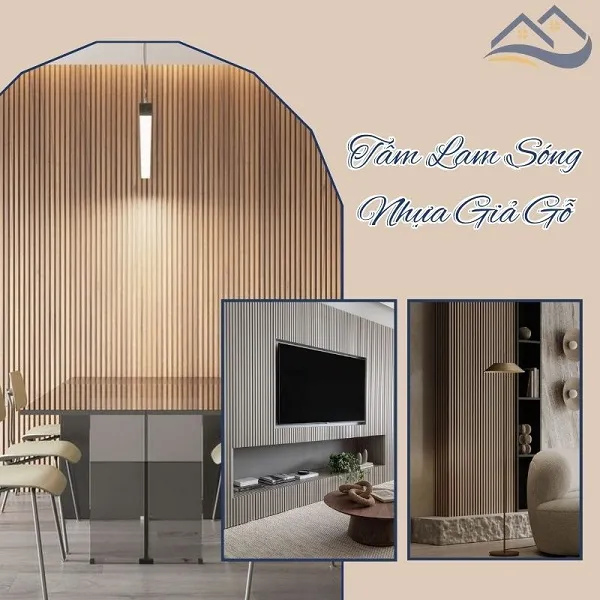 Tấm Ốp Tường Ốp Trần Lam Sóng Nhựa Giả Gỗ