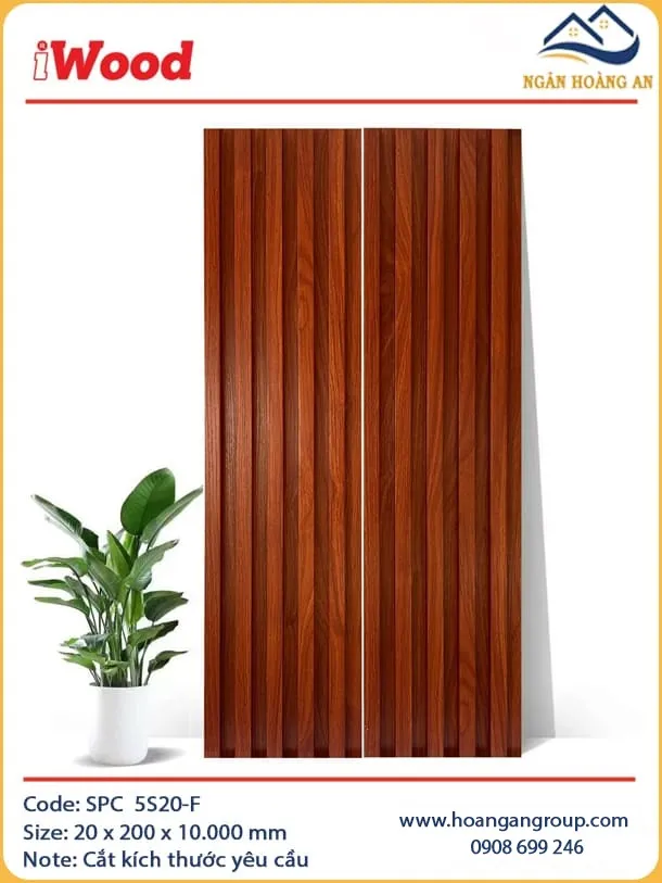 Tấm Nhưa Lam Sóng Ốp Trần Giả Gỗ iWood 5S20-F