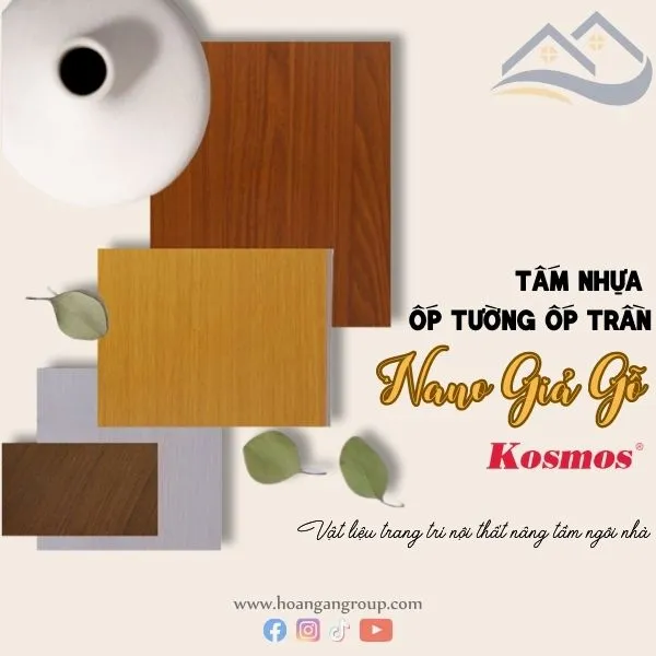 Tấm Nhựa Ốp Trần Ốp Tường Nano Giả Gỗ Kosmos Tấm Nhựa Ốp Trần Ốp Tường Nano Giả Gỗ Kosmos