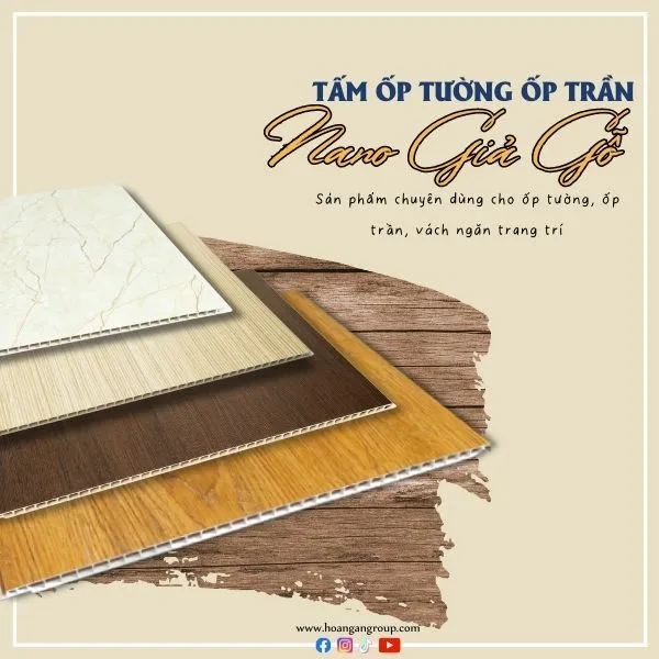 Tấm Nhựa Nano Giả Gỗ Ốp Tường Ốp Trần NTA Tấm Nhựa Nano Giả Gỗ Ốp Tường Ốp Trần NTA