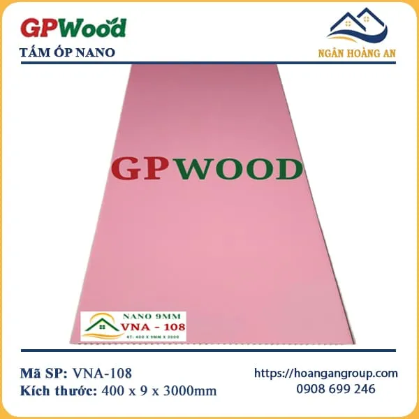 Tấm Nhựa Nano Ốp Tường Ốp Trần Màu Hồng GPWood VNA-108 Tấm Nhựa Nano Ốp Tường Ốp Trần Màu Hồng GPWood VNA-108