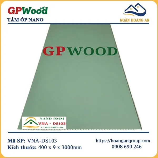 Tấm Nhựa Nano Ốp Tường Ốp Trần Màu Xanh GPWood VNA-DS103 Tấm Nhựa Nano Ốp Tường Ốp Trần Màu Xanh GPWood VNA-DS103