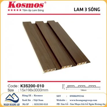 Lam 3 Sóng Thấp Nhựa Ốp Tường Ốp Trần Kosmos K3S200-010