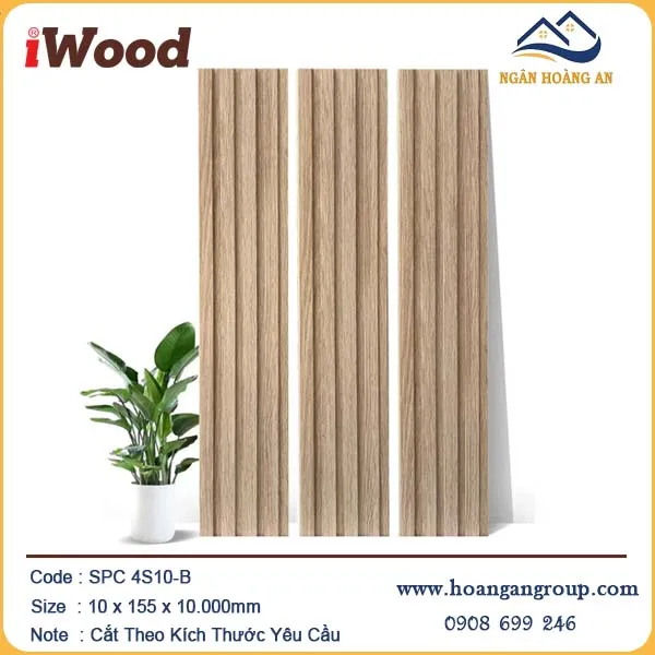 Tấm Ốp Lam 4 Sóng Nhựa Giả Gỗ iWood 4S10-B