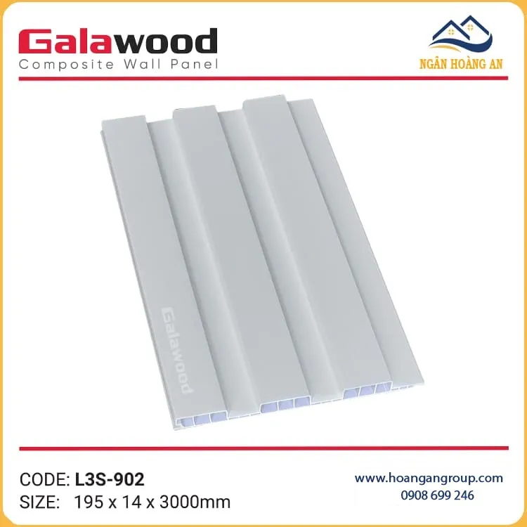 Tấm Nhựa Ốp Trần Lam Sóng Trắng Trơn Galawood L3S-902