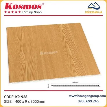 Tấm Nhựa Ốp Trần Nano Chân Kép Giả Vân Gỗ Kosmos K9-928