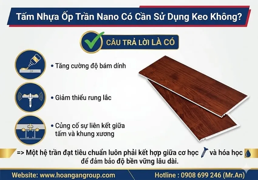Tấm Nhựa Ốp Trần Nano Có Cần Sử Dụng Keo Không? Tấm Nhựa Ốp Trần Nano Có Cần Sử Dụng Keo Không?