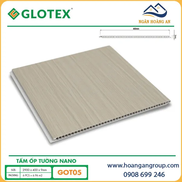 Tấm Nhựa Ốp Trần Nano Giả Gỗ Glotex Tại Củ Chi TPHCM