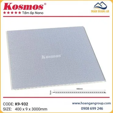 Tấm Nhựa Ốp Trần Nano Nhựa Vân Vải Xám Kosmos K9-932