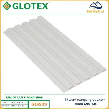 Tấm Nhựa Ốp Tường Giả Gỗ Lam 5 Sóng Glotex GLS-523